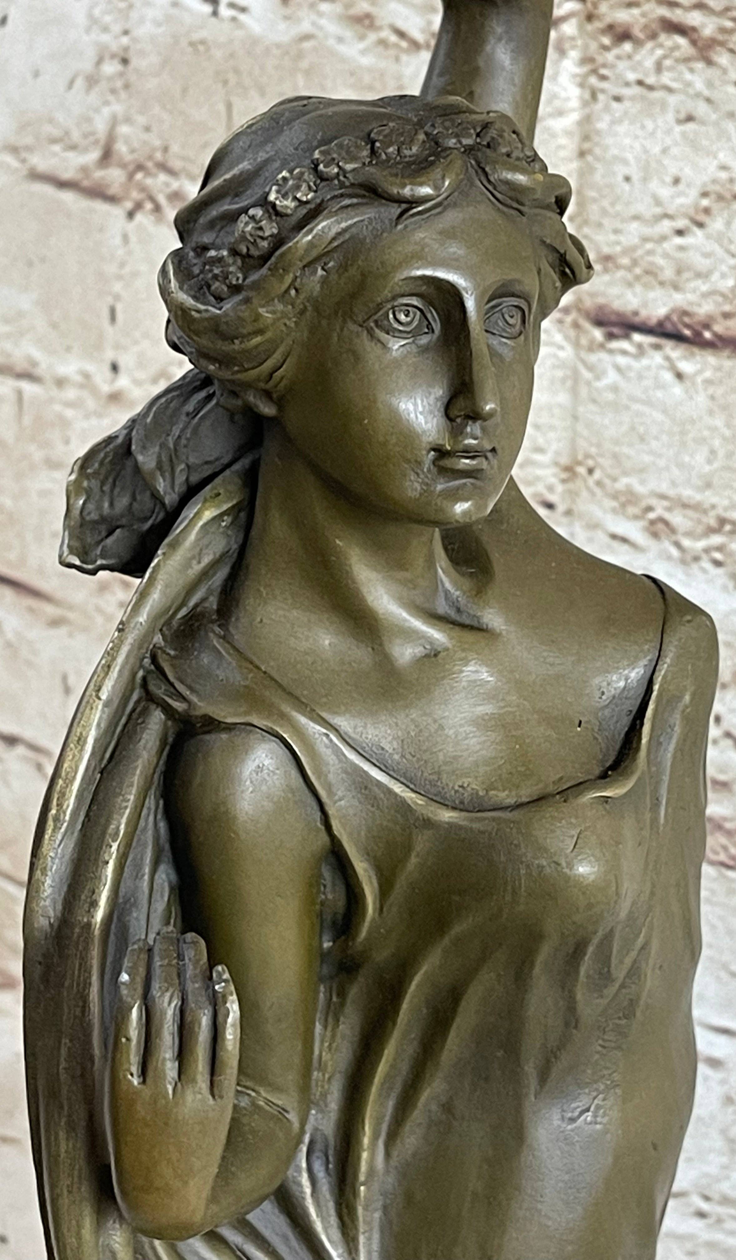 Bronzhaus - Wholesale Sculpture - Figurative Greek Roman Woman Candle Holder Candelabra Bronze Sculpture Statue Art8