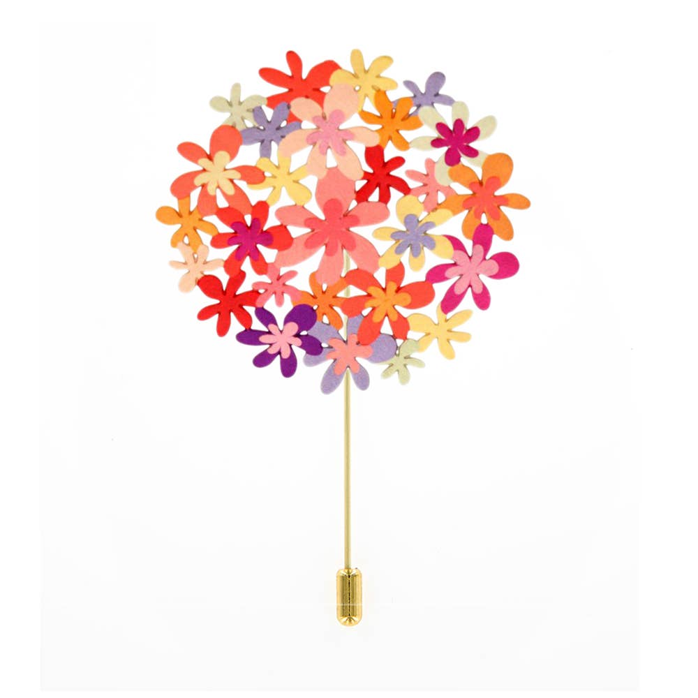 RAS - Wholesale Brooch - Bouquet Orange Gold Plated Pin1