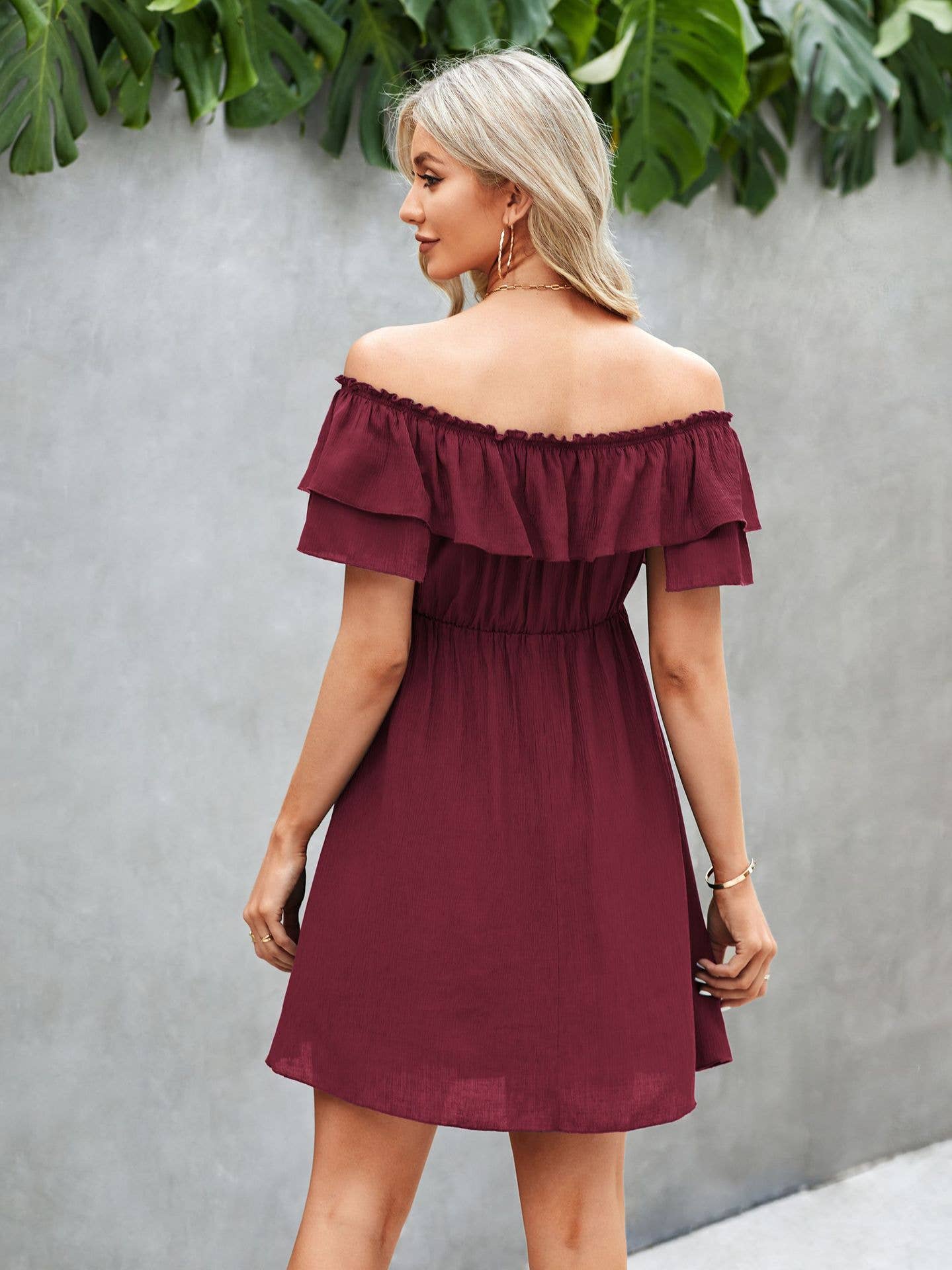 eLook - Wholesale Jurk - Dames - SZ1-DR1008 Off Shoulder Jurk met ruches20