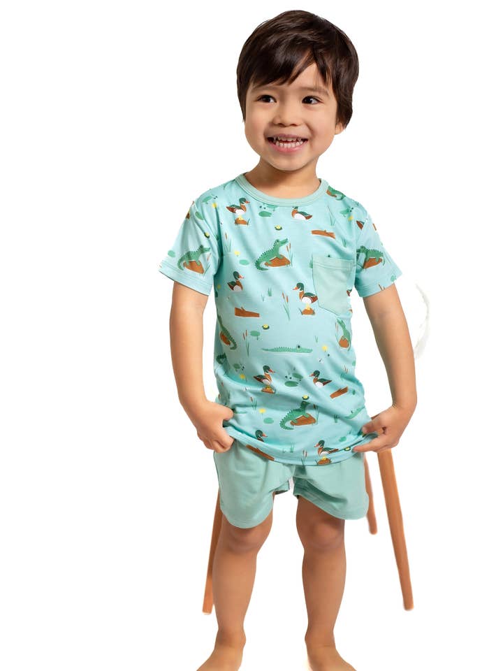 Pearls & Pelicans - Wholesale Top & Short Set - Kids - Bayou Buddies Pocket Shirt & Shorts2