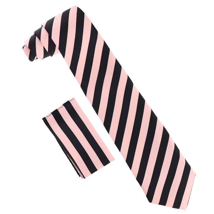 Dubal Brothers - Wholesale Necktie - Men's - Vittorio Farina Striped Necktie & Pocket Square by Classy Cufflinks20