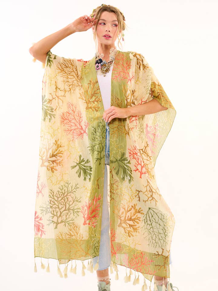 Coral Fields Kimono for wholesale by Aratta | Women's Fashion