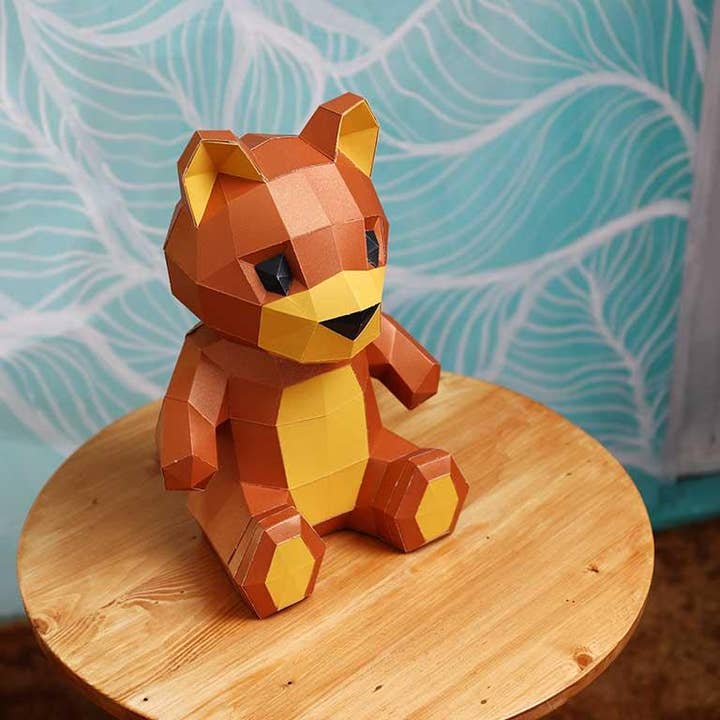 PAPERCRAFT WORLD - Wholesale Doe-het-zelf-knutselset - Teddybeer 3D-origami-model van papierkunst, papieren dierenlamp