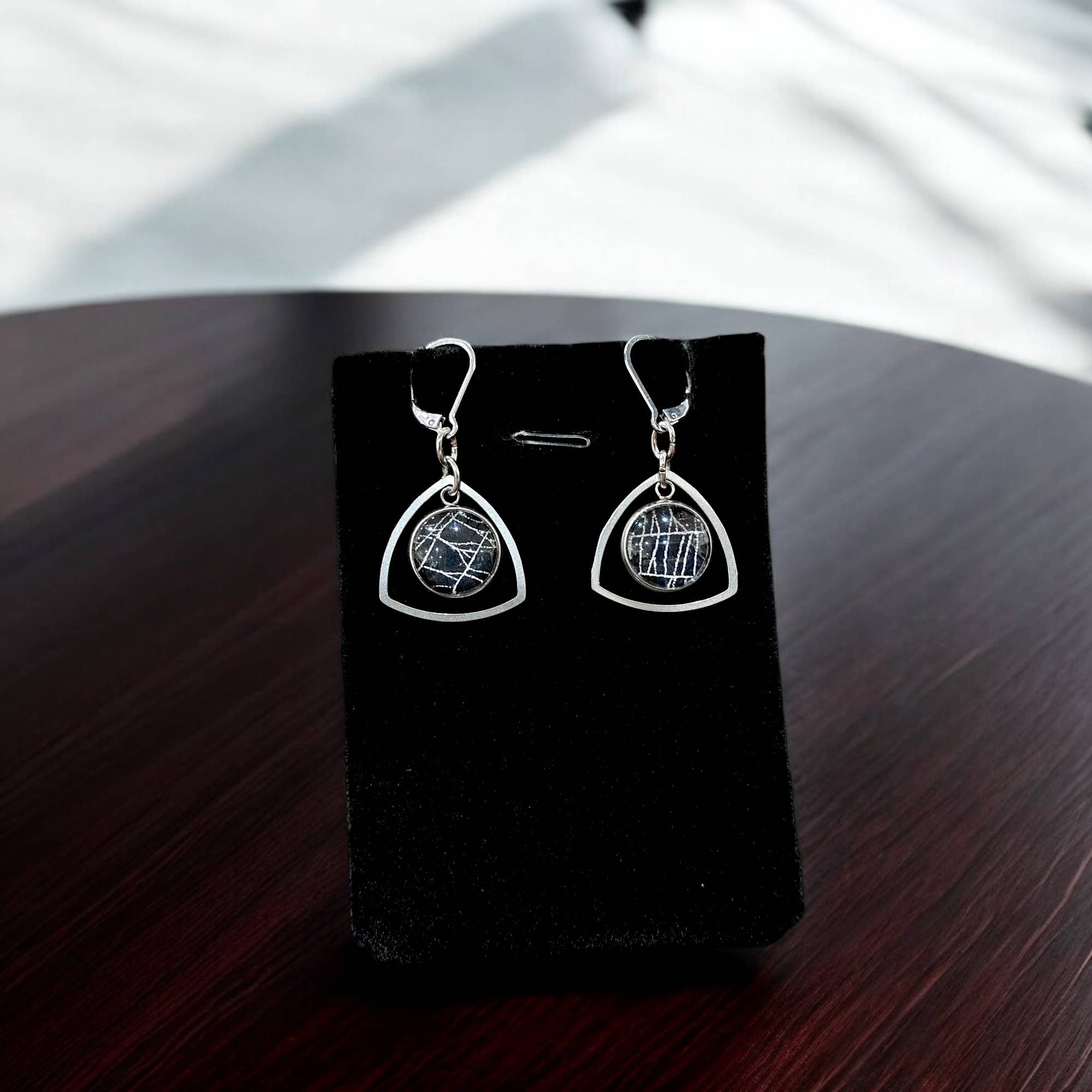 Hell Kitten RVA - Wholesale Dangle Earrings - Real Spiderweb Soft Hollow Triangle Dangles (Earrings)1