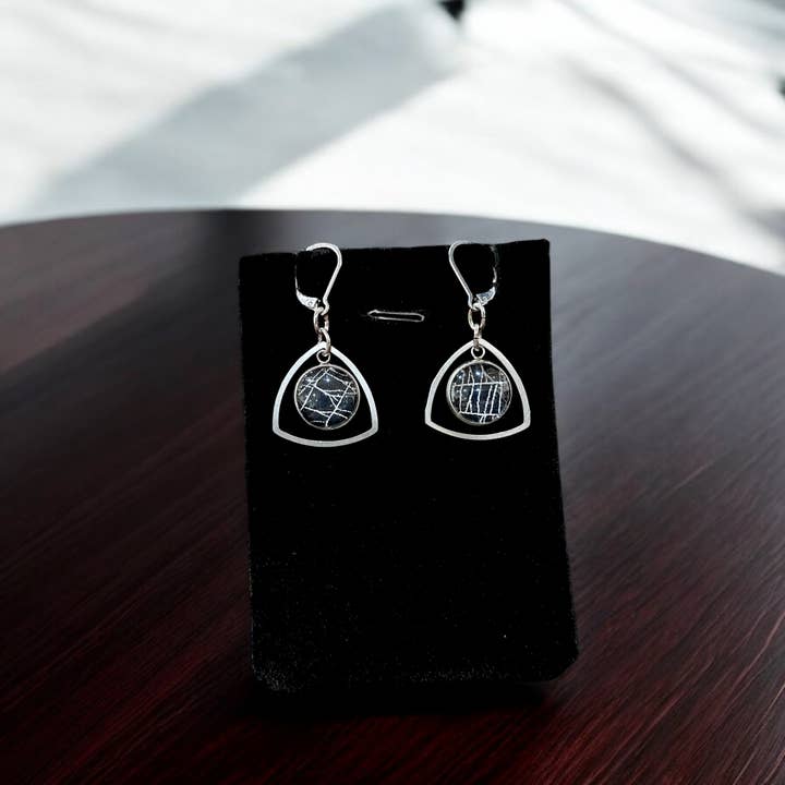 Hell Kitten RVA - Wholesale Dangle Earrings - Real Spiderweb Soft Hollow Triangle Dangles (Earrings)1