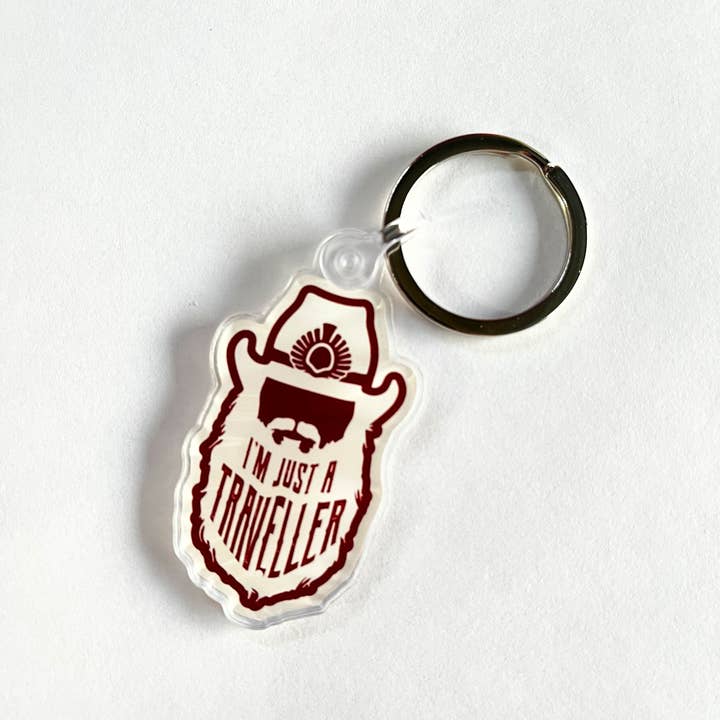 Bearded Singer Traveler Keychain for wholesale by Golden Leather Co.