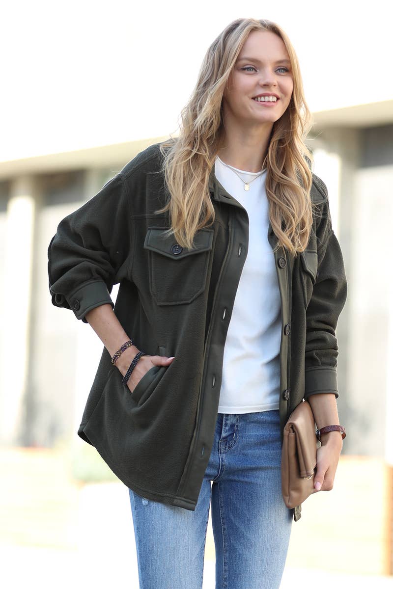 42POPS – Casaco camiseiro – Mulher por atacado – Sobrecamisa de Lã Sobredimensionada c/ remendo no cotovelo31