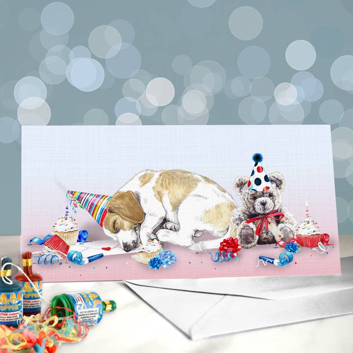 Amber Marie Studio – postal de parabéns por atacado – Cartões de Aniversário Beagle Hound Dog - Blank - Escolha de Designs2