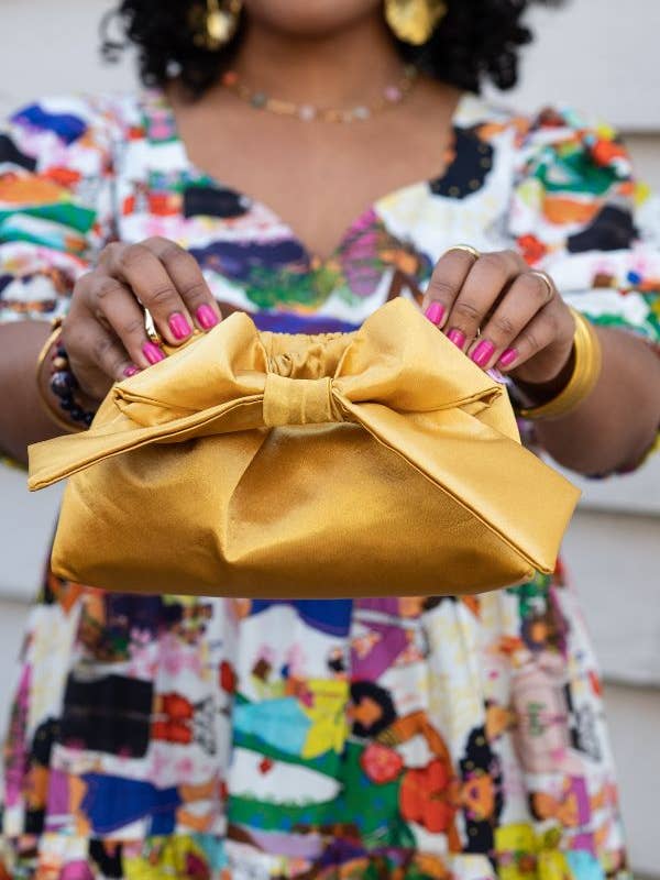 The Mimi Clutch in Gold for wholesale by The Tiny Tassel