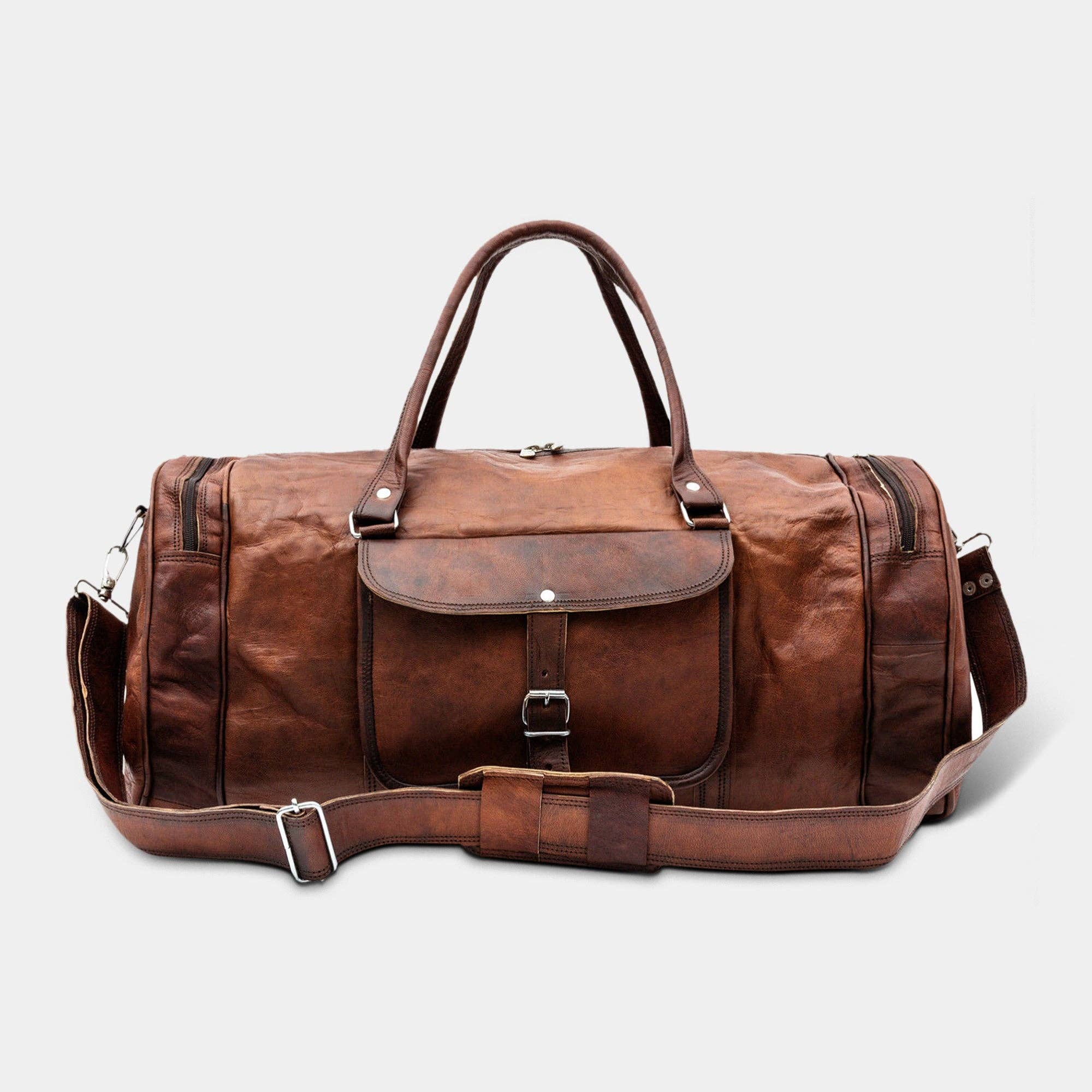 MaheTri LLC - Leather & Lifestyle Goods - Vente Sac de voyage – homme - sac de voyage en cuir véritable1