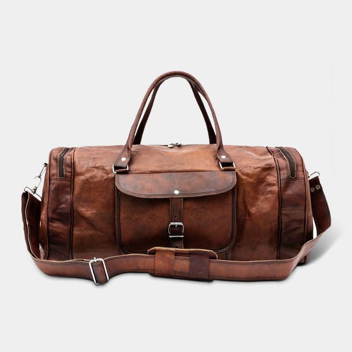 MaheTri LLC - Leather & Lifestyle Goods - Wholesale Weekender bag – men's - Real Leather Travel Duffel Bag1