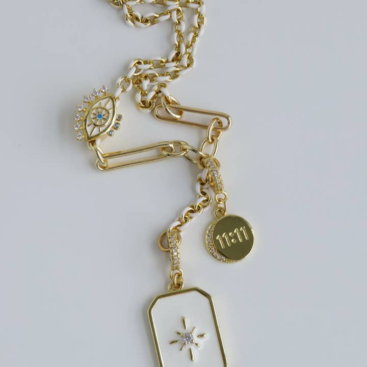 Boutique Suarez Co. - Wholesale Y-Neck/Lariat Necklace - White Oval Link Lariat Charm Holder Necklace9