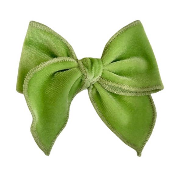 Lime // Velvet Mini Fay Bow for wholesale by Shay+Dash