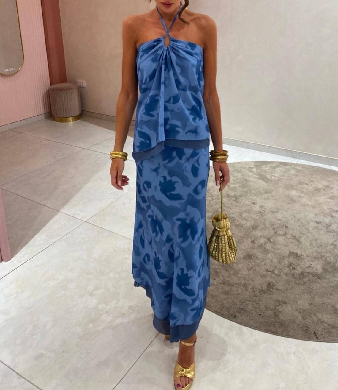 LORIANE - Wholesale Top & Skirt Set - Women's - 7139E Printed top and skirt set9