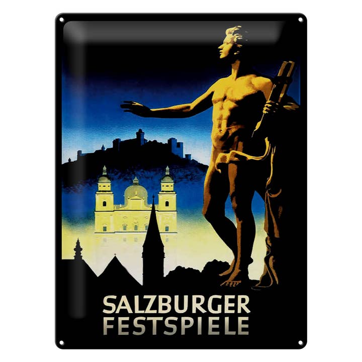 Femer - Wholesale Sign - Tin sign travel 30x40 cm Salzburg Festival Austria