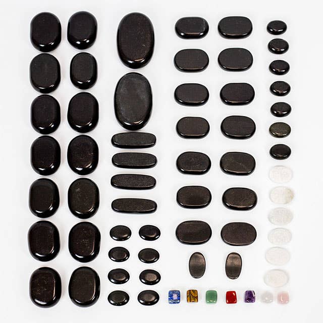 ACUS MED - Vente Appareils de massage - Pierres de massage en basalte Akito - Ensemble de 64 pièces2