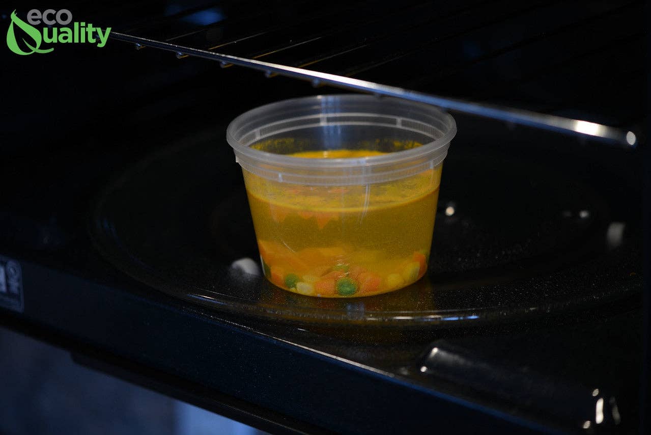 EcoQuality - Wholesale Food Storage Container - 8oz Clear Heavy Duty Plastic Deli Soup Containers2