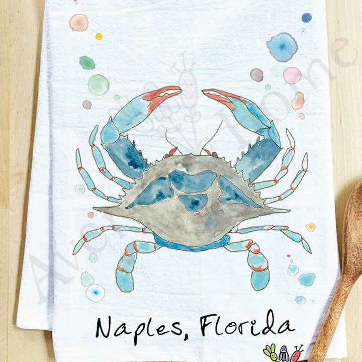 Avery's Home - Vente Torchons - Torchon côtier personnalisable "Blue Crab Ocean"56