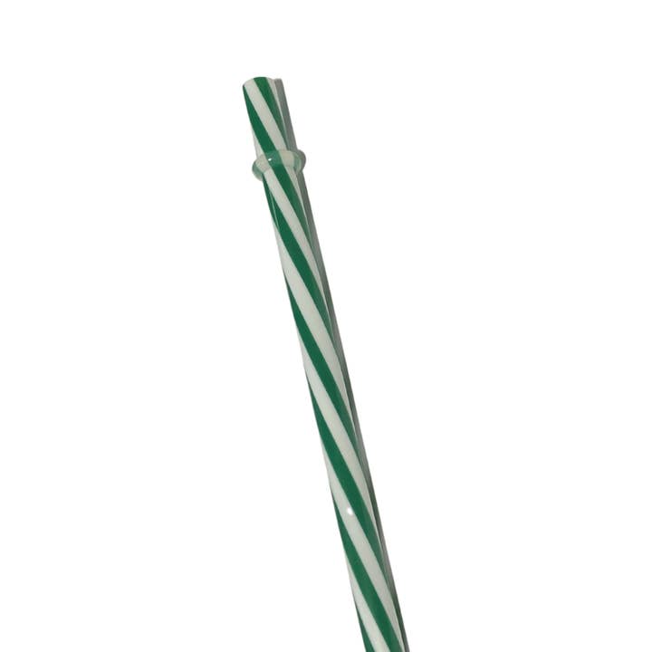 Green Candy Cane Print Straw Cold Cup (24oz) - Individual for wholesale by OMG Cups!