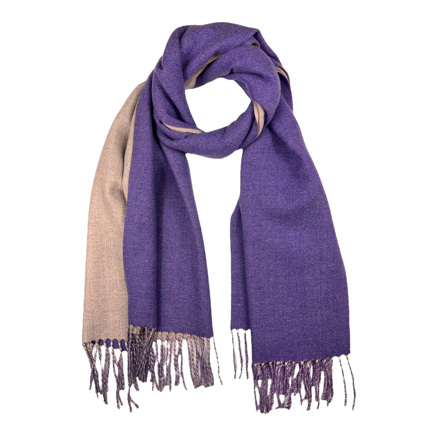 London Scarves - Vente Écharpe – femme - Écharpe réversible unie bicolore en mélange cachemire13