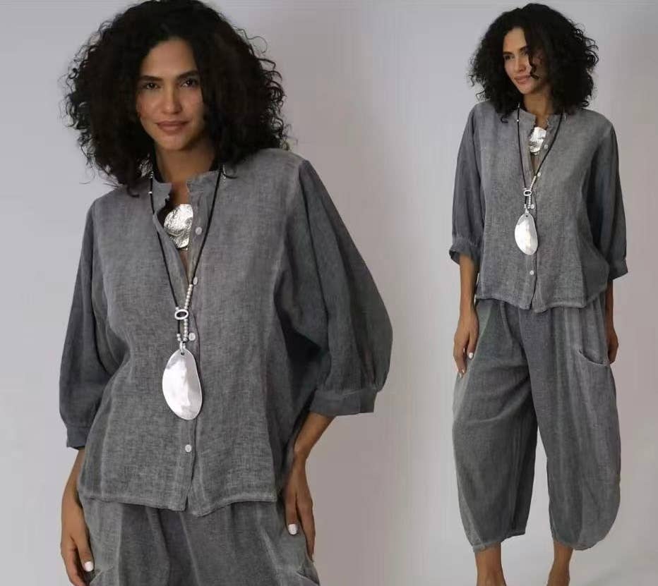 LÉA & LUC - Wholesale Pants - Women's - 100% Linen Trousers REF. 95305