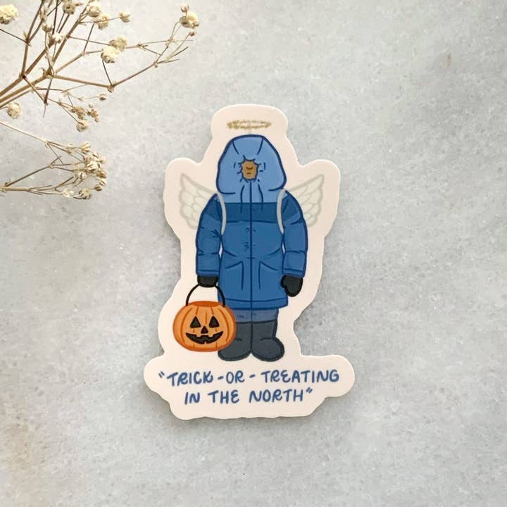 Autocollant d'Halloween du Nord pour la vente par Le Petit Lapin Art Studio