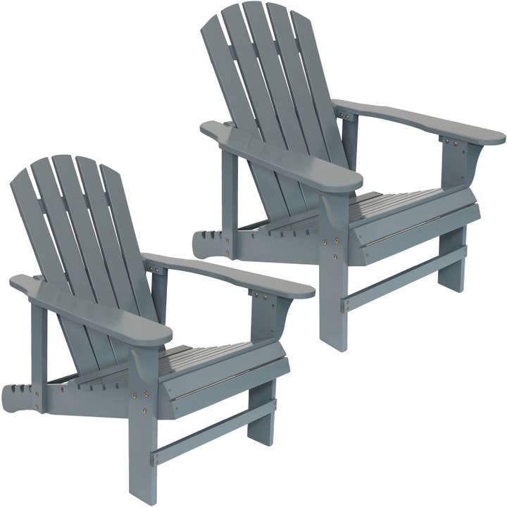 Sunnydaze Decor - Wholesale Adirondack Chair - Wood Adirondack Chair with Adjustable Back - Gray - Set of 21