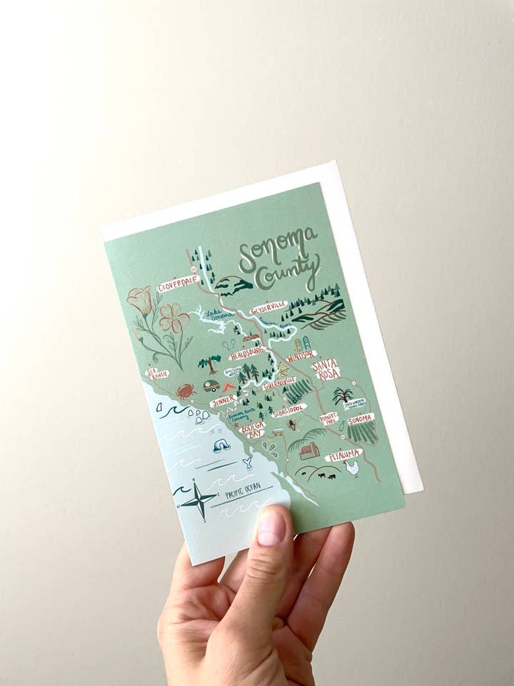 Kaartkaart van Sonoma County voor wholesale door Botanical State of Mind