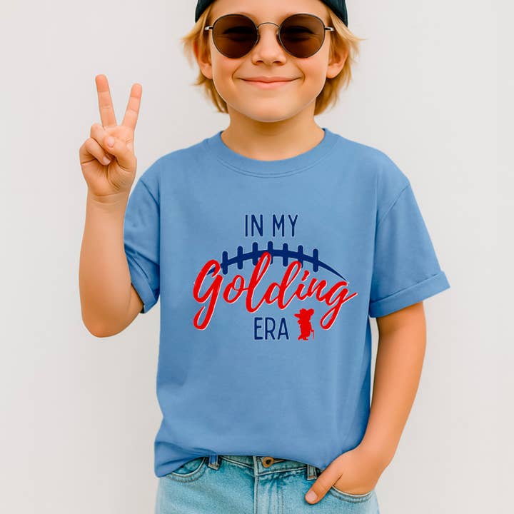 YOUTH In My Golding Era Ole Miss Rebels Tee Football for wholesale by Gia Gifts Boutique
