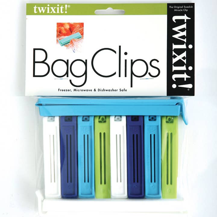 Twixit 2080BLU - 2 Super and 8 Medium Bag Clips for wholesale by Linden Sweden