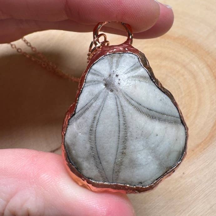 Copper Ashes - Wholesale Pendant/Charm Necklace - Sea Biscuit Fossil Necklace0