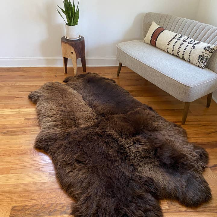 East Perry - Wholesale Area Rug - PLUSH BROWN SHEEPSKIN QUAD