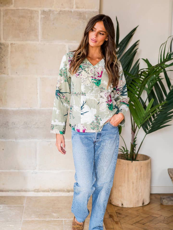 Tropical Women's Cotton Top for wholesale by inara