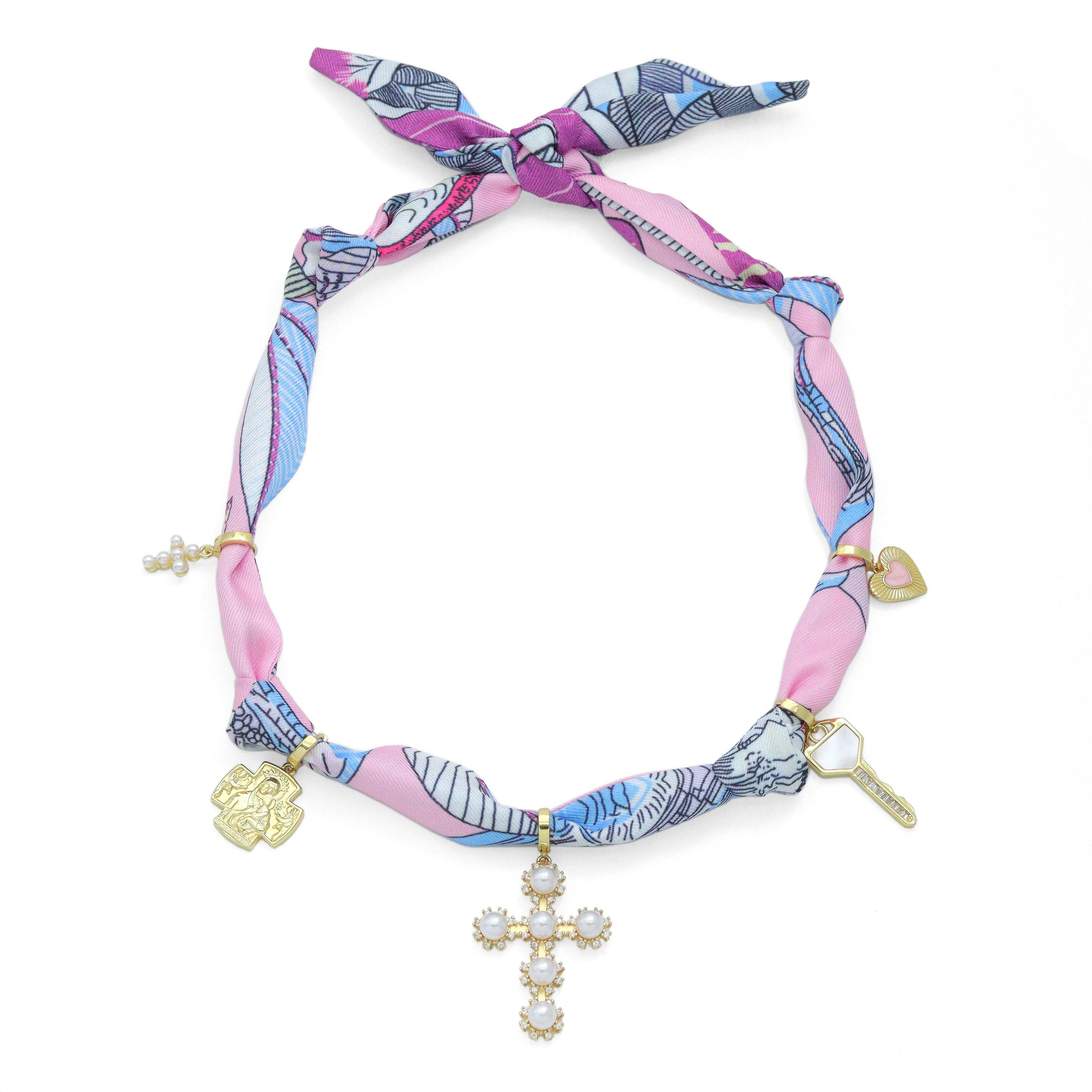 BestBeads&Beyond - Wholesale Pendant/Charm Necklace - Convertible Scarf Necklace, Adjustable Silk Scarf Statement Necklace, sku#EF80617