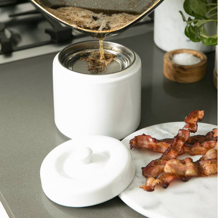 RSVP International - Wholesale Oil/Vinegar Dispenser - Ceramic Grease Keeper - White