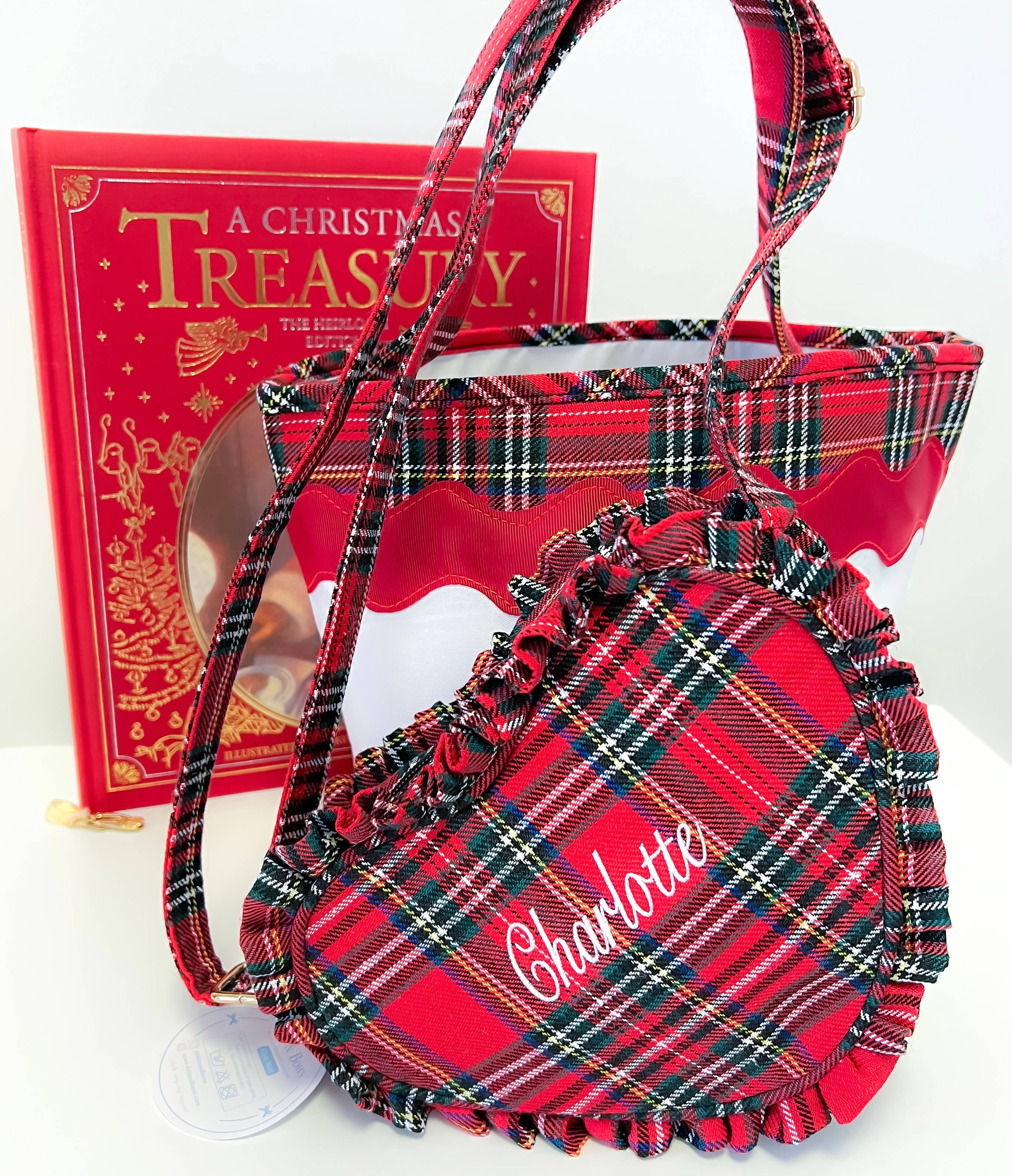 Bits & Bows - Wholesale Crossbody Bag - Kids - Heart Purse, Red Plaid5