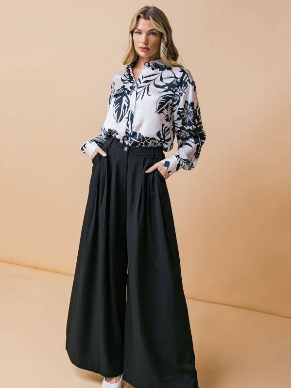 A solid woven pant - IP8228 BLACK for wholesale on Faire0