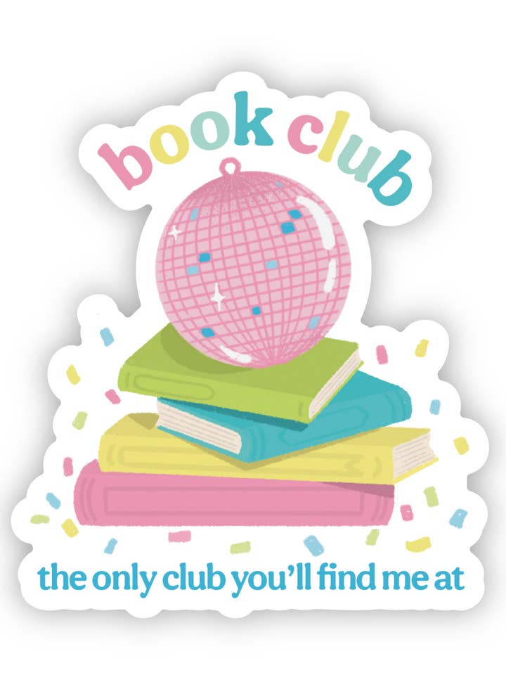 Book Club Sticker for wholesale by peach & paperie