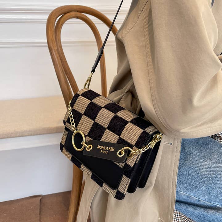 ACCITY - Wholesale Shoulder Bag - Women's - Trendy Checkered PU Crossbody Bag for Women_CWAB154510