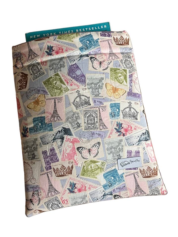 Postage Stamps to Paris Book Sleeve for wholesale by Pages and Paws