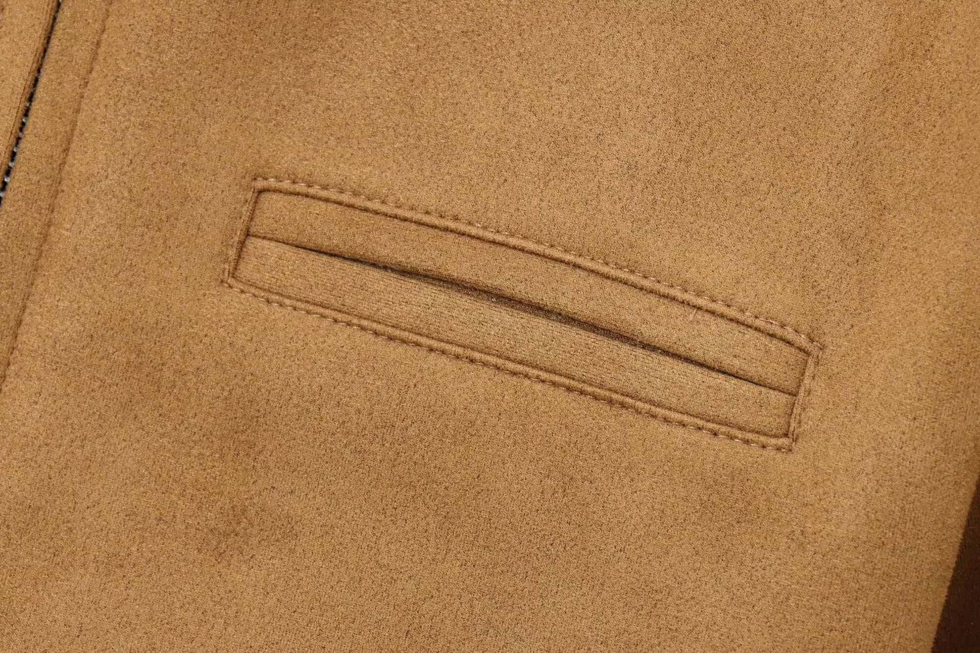 CAMEL Stand-up collar long-sleeved zipper jacket coat for wholesale on Faire6