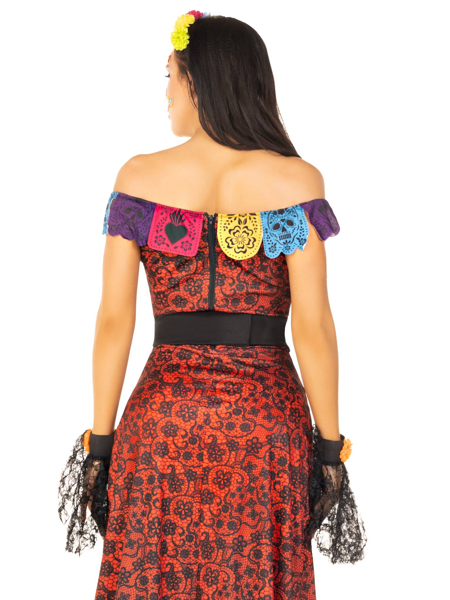 Multicolor Deluxe Day of the Dead Beauty Costume for wholesale on Faire1