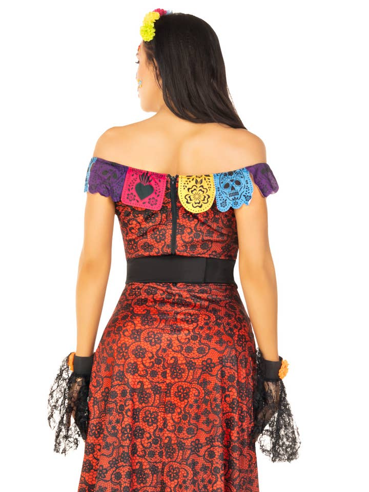 Multicolor Deluxe Day of the Dead Beauty Costume for wholesale on Faire1