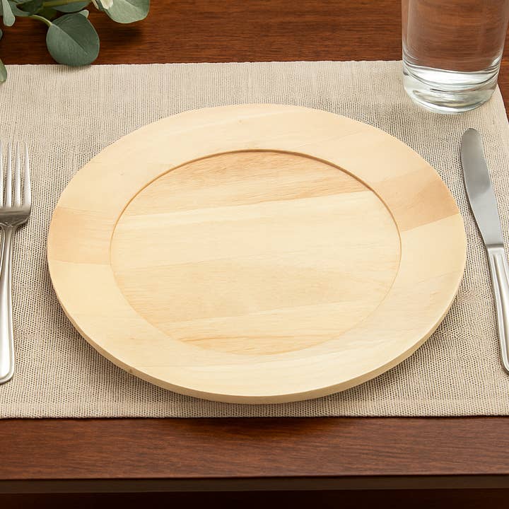 Piatto Sottopiatto in Legno | Artigianale 13" Stoviglie in Legno Artigianale per la vendita all'ingrosso da parte di ExpoBazaar