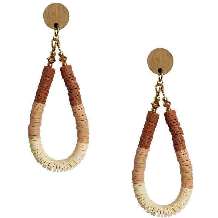 Double Dutch Lightweight Statement Earrings | Sand for wholesale by SCOTCHBONNET!