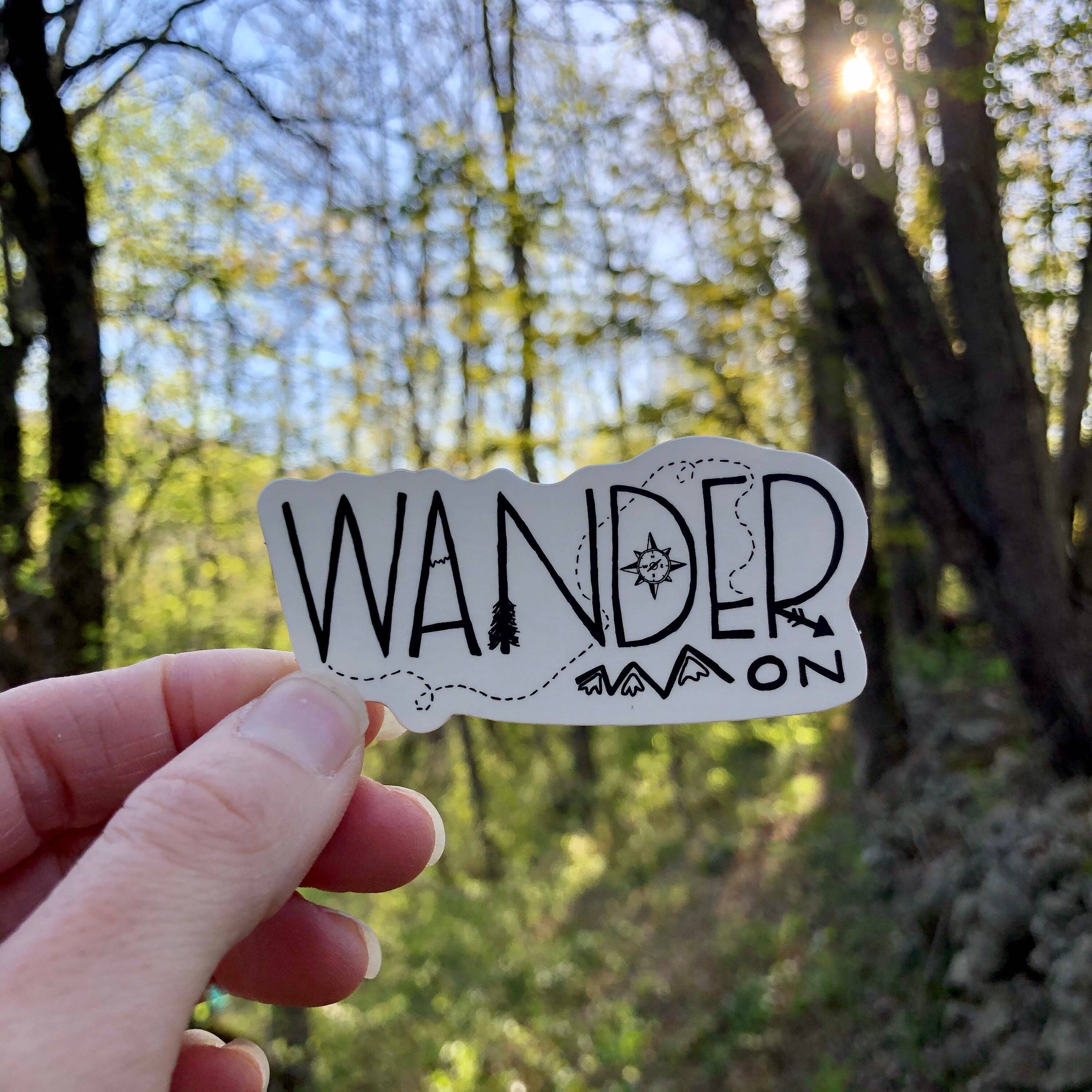 Wander On Words - Wholesale Sticker - Hand-Lettered Wander On Adventurer Sticker3