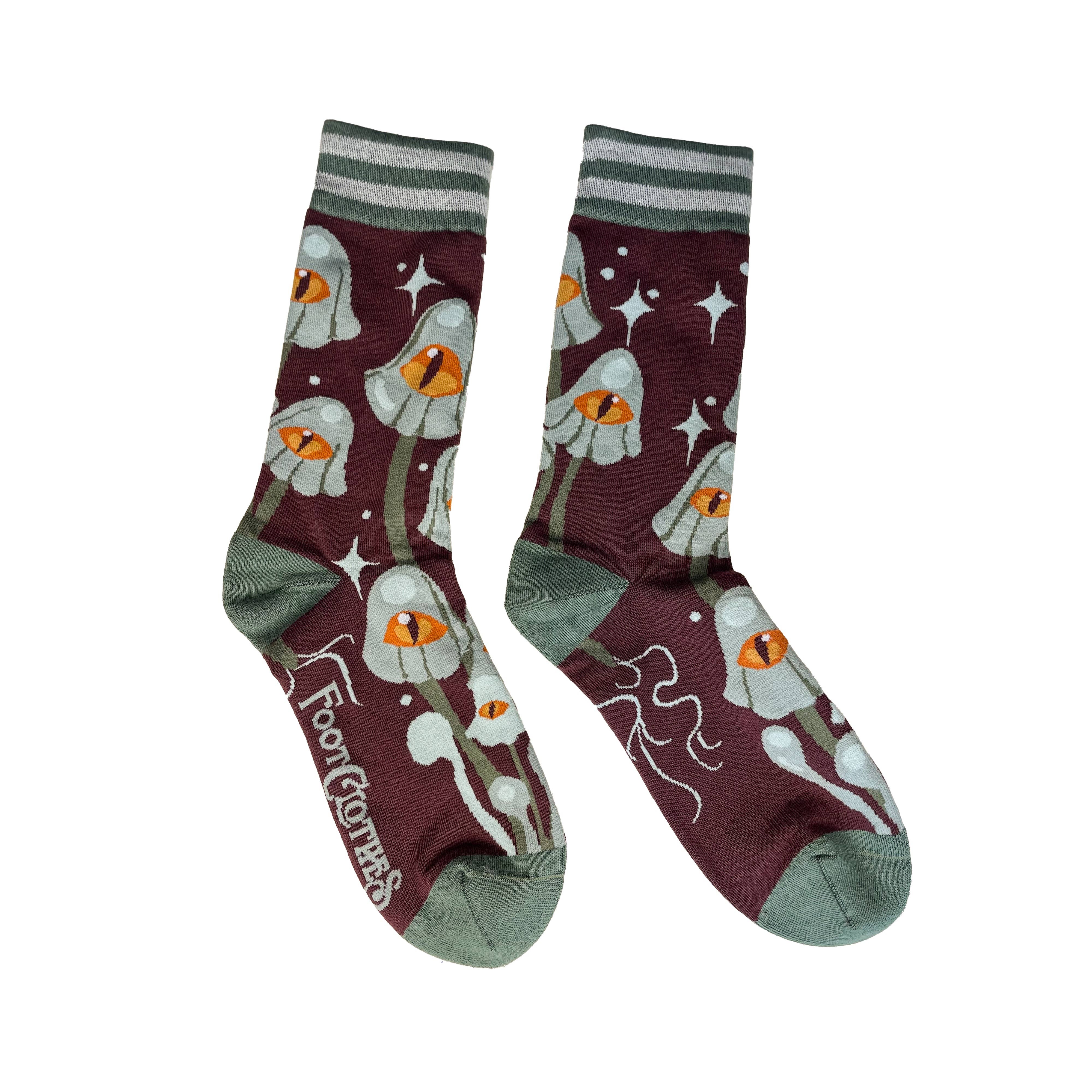 FootClothes LLC - Wholesale Socks - Unisex - Mystic Mushrooms Crew Socks1