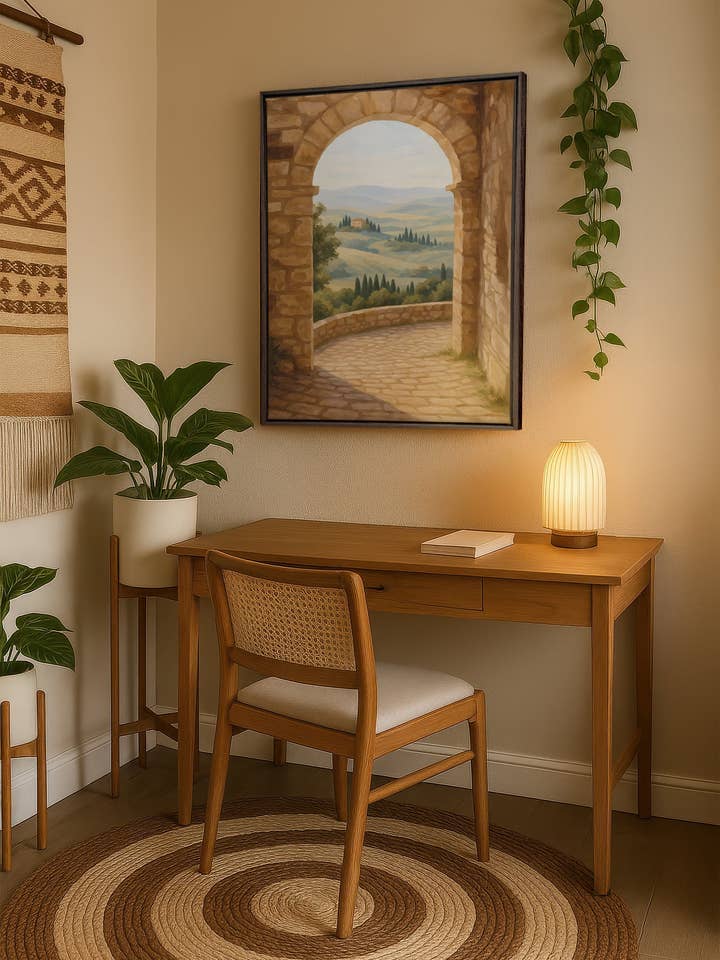 CHEMIN DORÉ, oeuvre sur toile imprimée pour la vente par Oleka Canvas