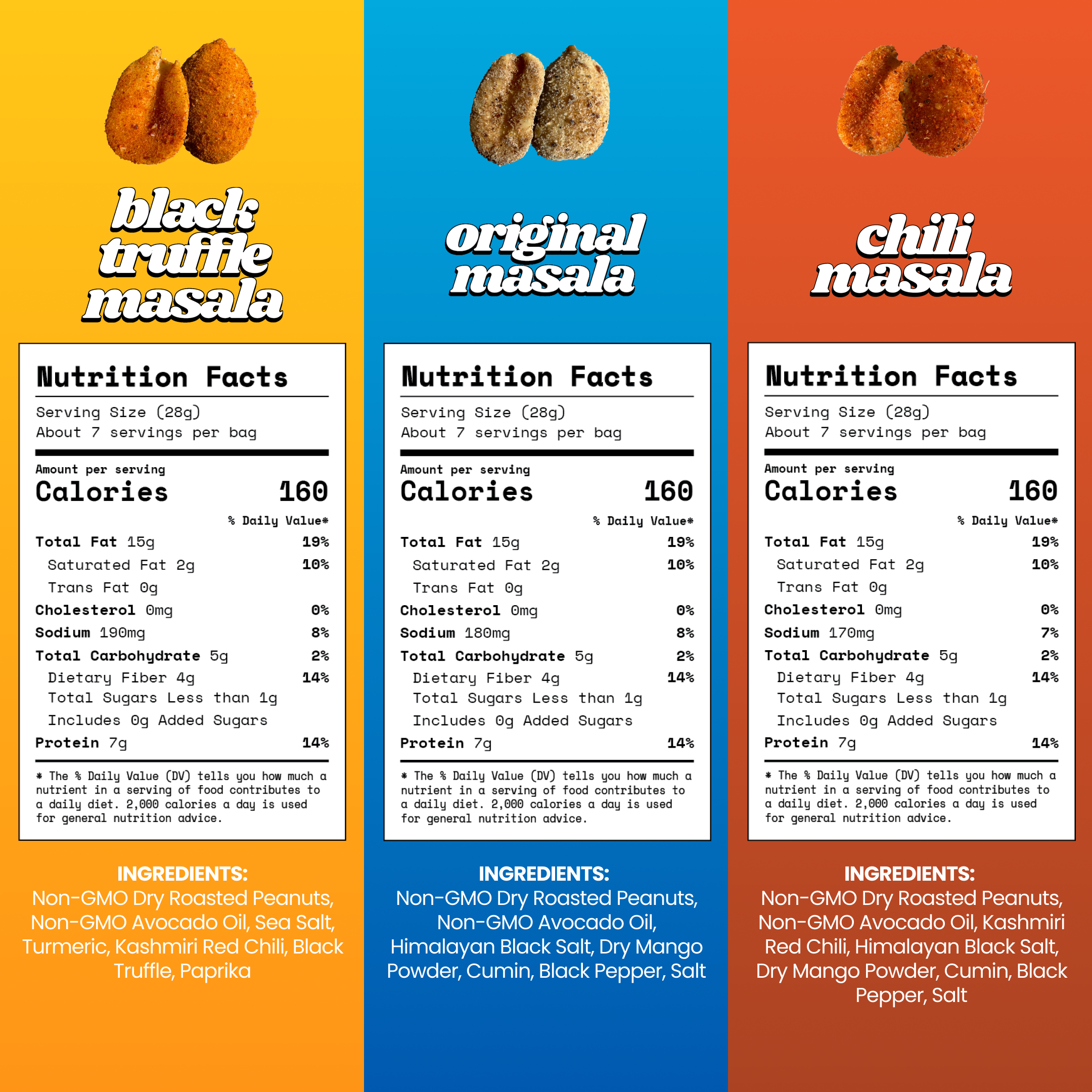 Confusion Snacks - Wholesale Nuts - Dry Roasted Peanuts Variety Pack – Bold Snack Sampler 7.0oz5