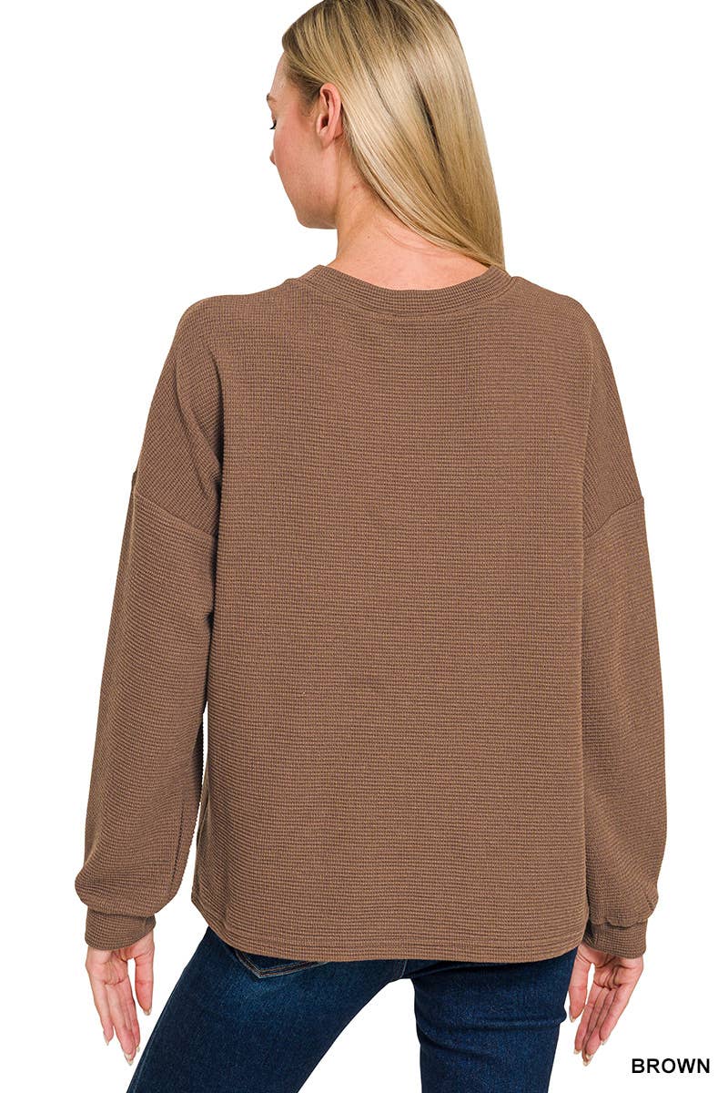 Vanilla Monkey - Wholesale Knit Top - Women's - Double Knit Round Neck Long Sleeve Top5